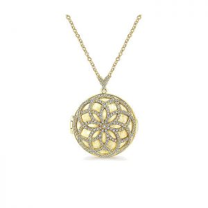 14k Yellow and White Gold Diamond Locket Necklace NK5622Y45JJ