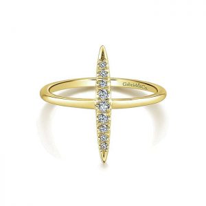 14k Yellow and White Gold Diamond Midi Ladies' Ring LR51044Y45JJ