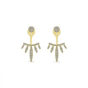 14k Yellow and White Gold Diamond Peek A Boo Earrings EG13200Y45JJ