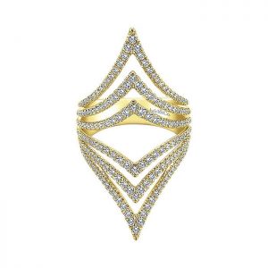 14k Yellow and White Gold Diamond Statement Ladies' Ring LR51125Y45JJ