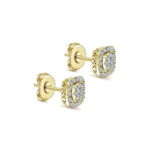 14k Yellow and White Gold Diamond Stud Earrings EG11562Y45JJ
