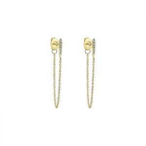 14k Yellow and White Gold Diamond Stud Earrings EG13085Y45JJ