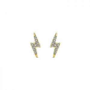 14k Yellow and White Gold Diamond Stud Earrings EG13098Y45JJ