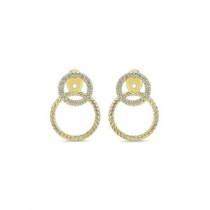 14k Yellow and White Gold Diamond Stud Earrings EG13231Y45JJ