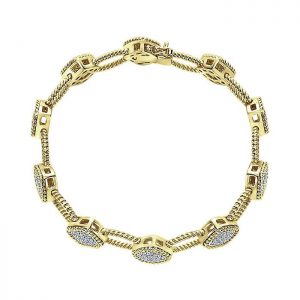 14k Yellow and White Gold Diamond Tennis Bracelet TB2439Y45JJ