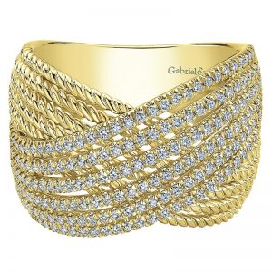 14k Yellow and White Gold Hampton Wide Band Ladies' Ring LR51159Y45JJ