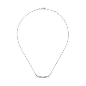 14k Yellow and White Gold Diamond Bar Necklace NK5330M45JJ