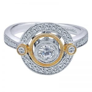 14k Yellow and White Gold Victorian Fashion Ladies' Ring LR4761M44JJ