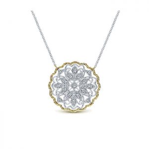 14k Yellow and White Gold Diamond Fashion Necklace NK4147M45JJ