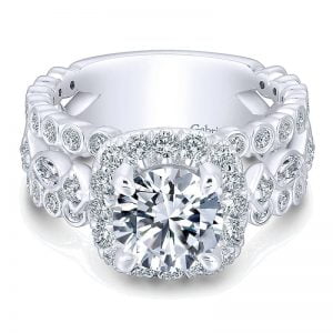 18k White Gold Diamond Halo Engagement Ring ER13679R6W84JJ