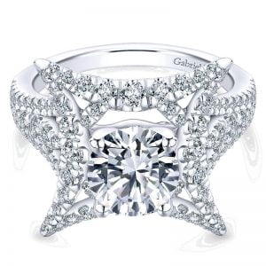 18k White Gold Diamond Halo Engagement Ring ER13685R6W84JJ