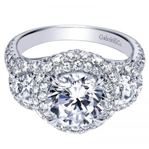 18k White Gold Diamond Halo Engagement Ring ER8471W84JJ