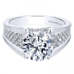 18K White Gold Diamond Straight 18K White Gold Engagement Ring ER12351R6W84Jj