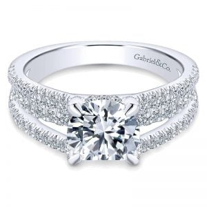 18K White Gold Diamond Straight 18K White Gold Engagement Ring ER13662R6W84Jj