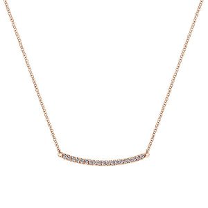 14k Pink Gold Diamond Bar Necklace NK4273K45JJ