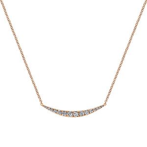 14k Pink Gold Diamond Bar Necklace NK4879K45JJ