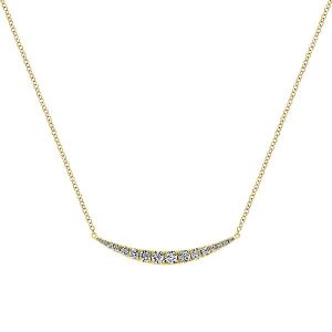 14k Yellow and White Gold Diamond Bar Necklace NK4879Y45JJ