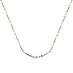 14k Pink Gold Diamond Bar Necklace NK4942K45JJ