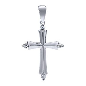14k White Gold Diamond Cross Cross Pendant PC467W45JJ