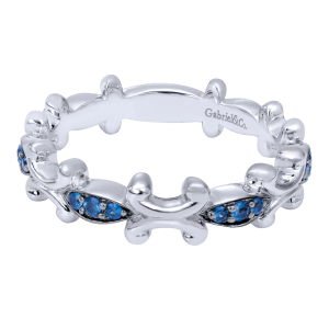 925 Sterling Silver Sapphire Cluster Ring