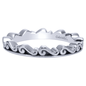 925 Sterling Silver Scroll Pattern Band