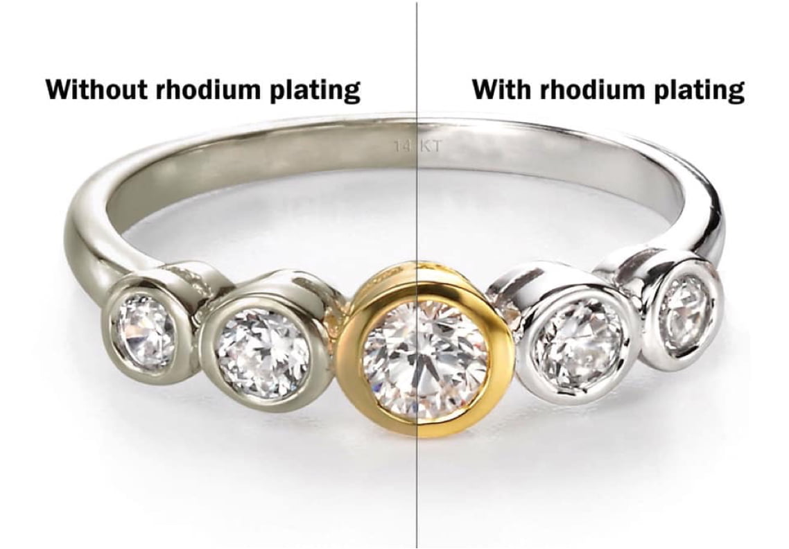 Ring With and Without Rhodium Plating
