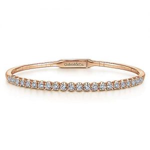 14K Rose Gold Diamond Bangle