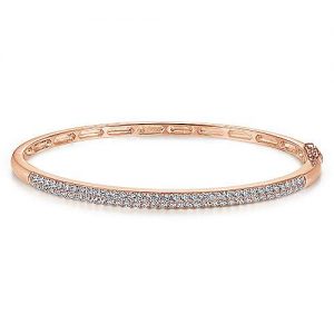 14K Rose Gold Diamond Pavé Bangle