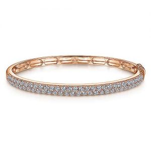 14K Rose Gold Diamond Pavé Bangle