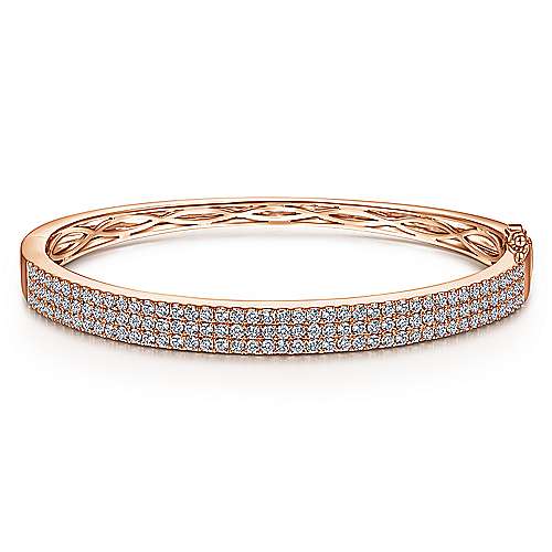 Rose gold diamond bangle bracelet on sale