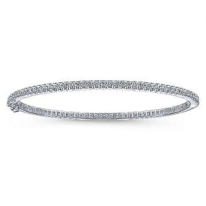 14K White Gold Diamond Bangle