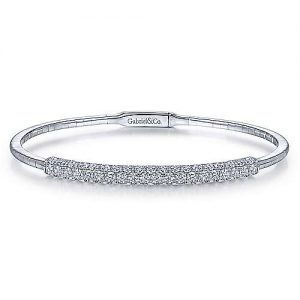 14K White Gold Diamond Pavé Bangle