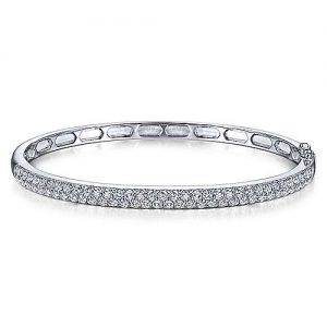 14K White Gold Diamond Pavé Bangle