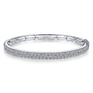 14K White Gold Diamond Pavé Bangle