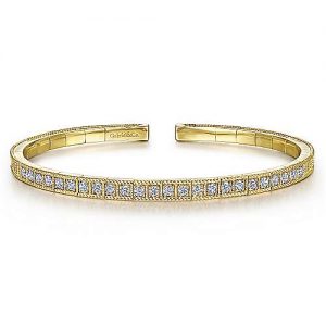 14K Yellow Gold Diamond Bangle
