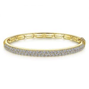 14K Yellow Gold Diamond Pavé Bangle