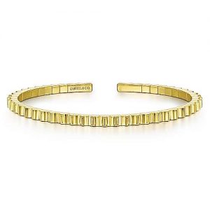 14K Yellow Gold Fashion Demure Bangle