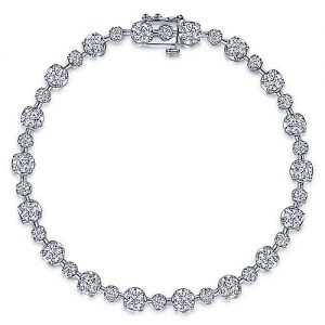 18K White Gold Diamond Station Bracelet