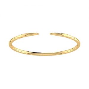 High Polished 14K Yellow Gold Split Cuff Bracelet