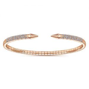 Split 14K Rose Gold Diamond Spear Bangle